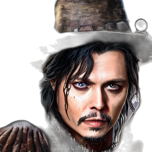hat, face, photorealistic, fantasy art transparent PNG cut-out