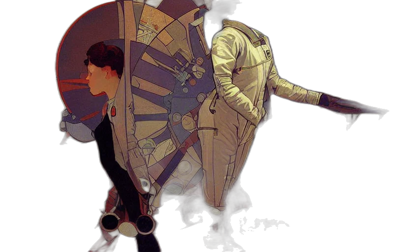 concept art, comic book art, fantasy art, cyberpunk transparent PNG cut-out