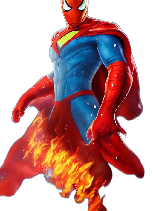 creature, mask, concept art, 3d render, comic book art, fantasy art, fire, red transparent PNG cut-out