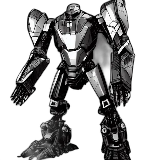 robot, weapon, concept art, 3d render transparent PNG cut-out