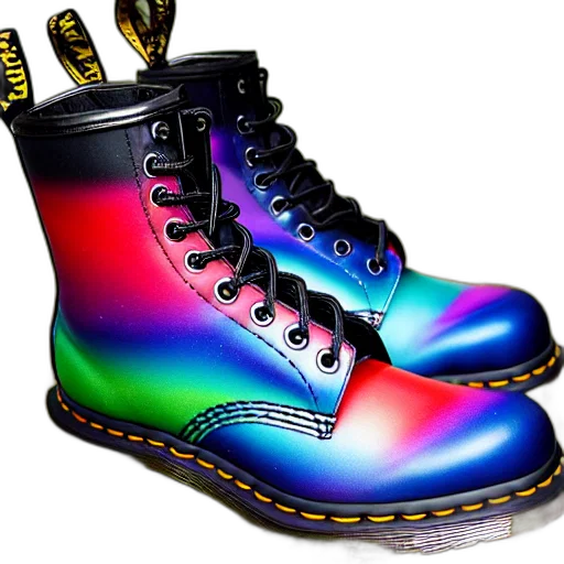 shoes, cyberpunk, vaporwave, photorealistic, 3d render, neon, battered, old transparent PNG cut-out