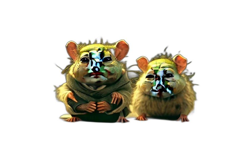 mask, animal, creature, concept art, 3d render, photorealistic, hamster, yoda transparent PNG cut-out
