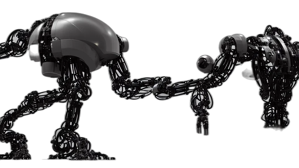 robot, robotic, cybernetic, symbiosis, thick, bifurcated, cnc, surgical transparent PNG cut-out