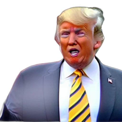 3d render, vaporwave, photorealistic, donald transparent PNG cut-out