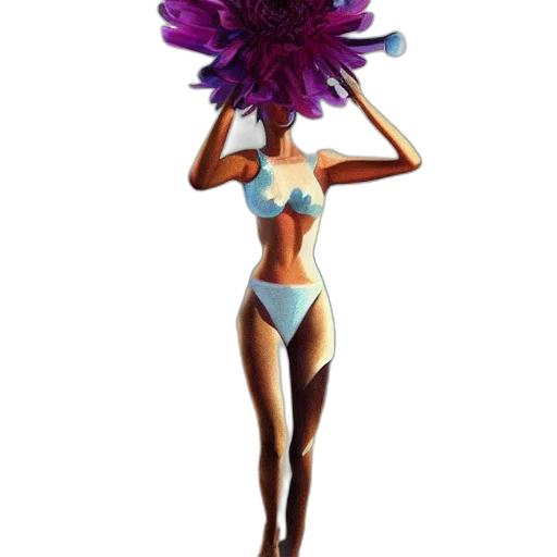 flower, staff, umbrella, hat, concept art, 3d render, fantasy art, photorealistic transparent PNG cut-out