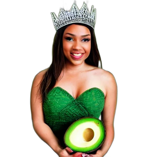 crown, hat, photorealistic, avocado, queen transparent PNG cut-out