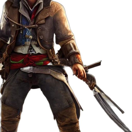 sword, weapon, staff, jacket, concept art, fantasy art, 3d render, photorealistic transparent PNG cut-out