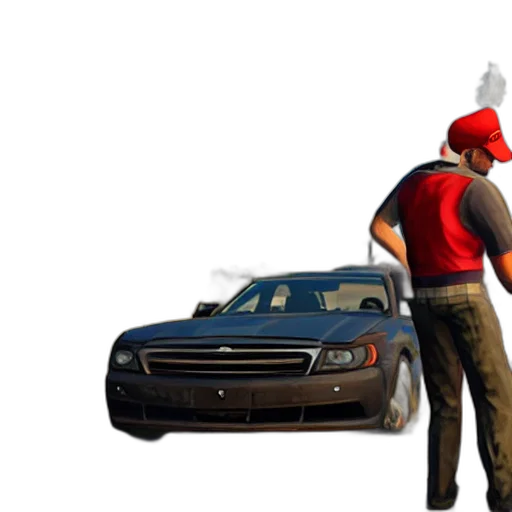 car, hat, weapon, staff transparent PNG cut-out