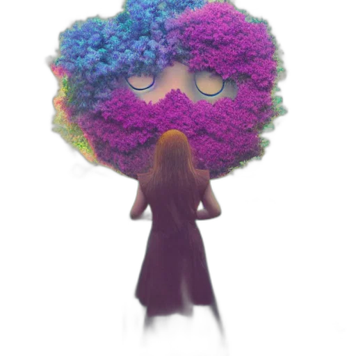 hair, creature, mask, flower transparent PNG cut-out