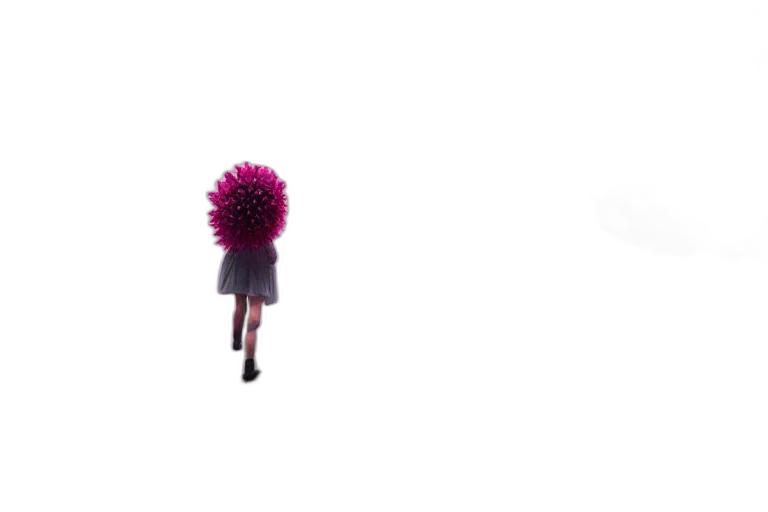 umbrella, flower, hair, dress, 3d render, concept art, photorealistic, pixel art transparent PNG cut-out