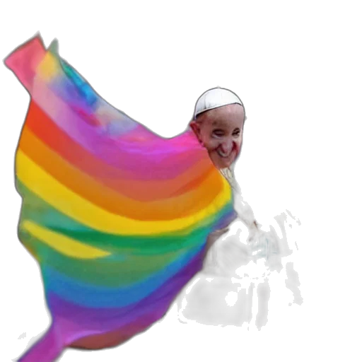 creature, dress, umbrella, animal, concept art, pope, francis, rainbow transparent PNG cut-out