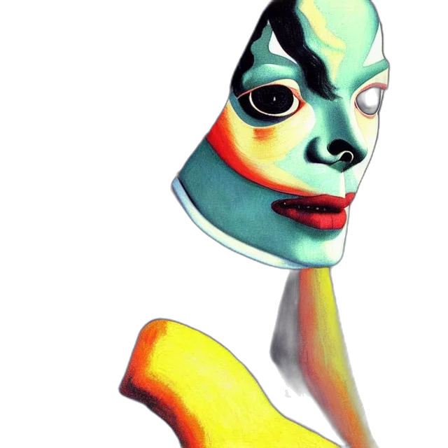 mask, face, robot, creature, 3d render, concept art, watercolor, fantasy art transparent PNG cut-out