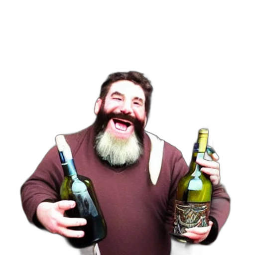 bottle, staff, jacket, creature transparent PNG cut-out