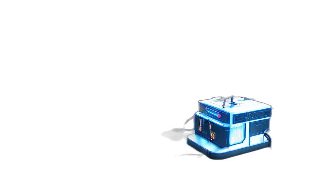 robot, car, furniture, weapon, 3d render, concept art, cyberpunk, vaporwave transparent PNG cut-out