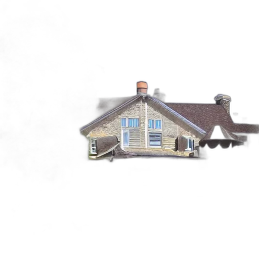 building, robot, umbrella, 3d render transparent PNG cut-out