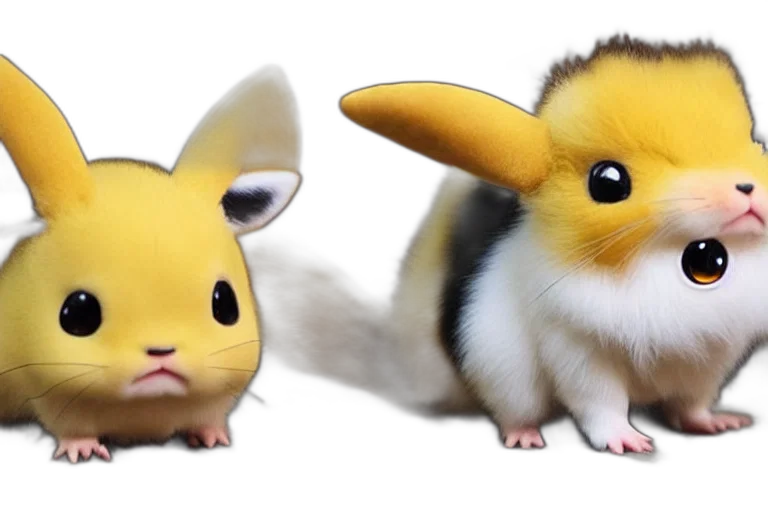 animal, creature, 3d render, concept art, photorealistic, real, life, raichu transparent PNG cut-out