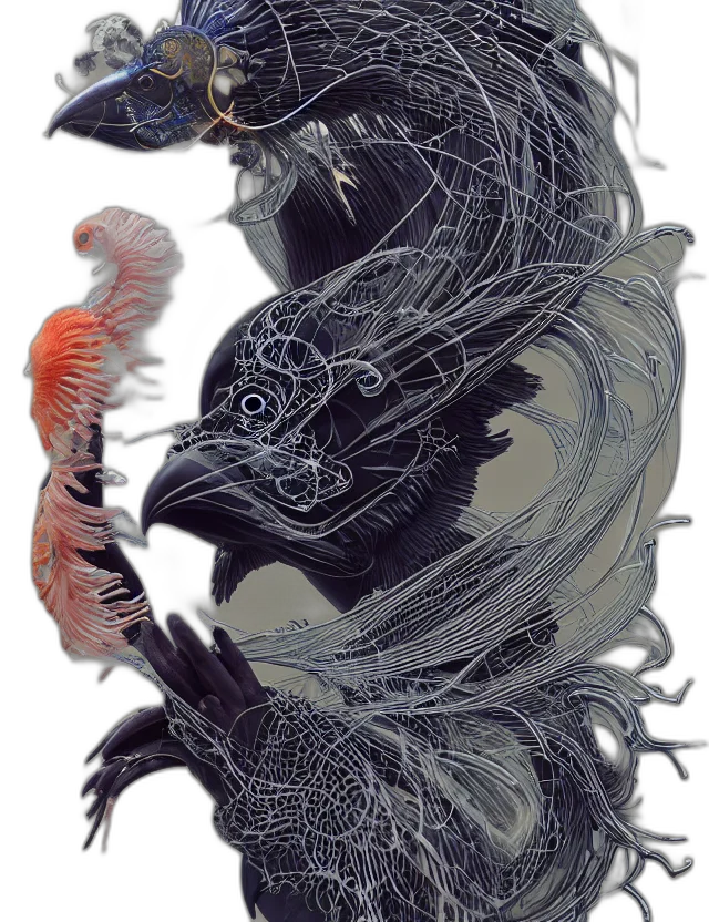 dragon, creature, mask, animal, concept art, fantasy art, 3d render, photorealistic transparent PNG cut-out