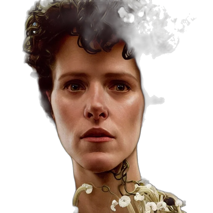 face, crown, jewelry, photorealistic, concept art, fantasy art, comic book art, outer space transparent PNG cut-out