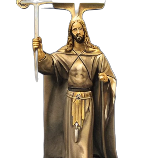 sword, staff, weapon, concept art, fantasy art, ironclad, jesus, blue transparent PNG cut-out