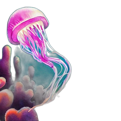 hair, creature, watercolor, vaporwave transparent PNG cut-out