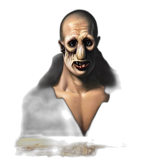 mask, face, creature, staff, concept art, photorealistic, fantasy art, 3d render transparent PNG cut-out