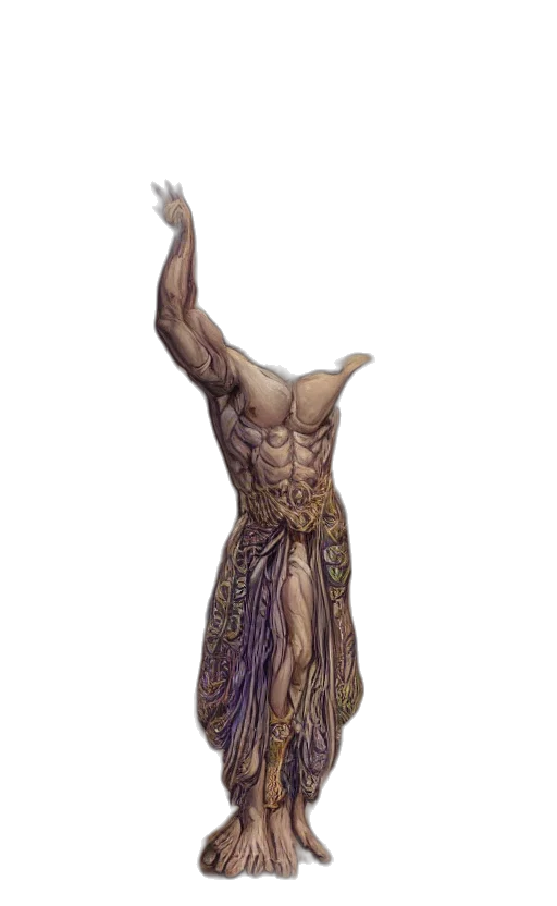 dress, creature, staff, animal transparent PNG cut-out