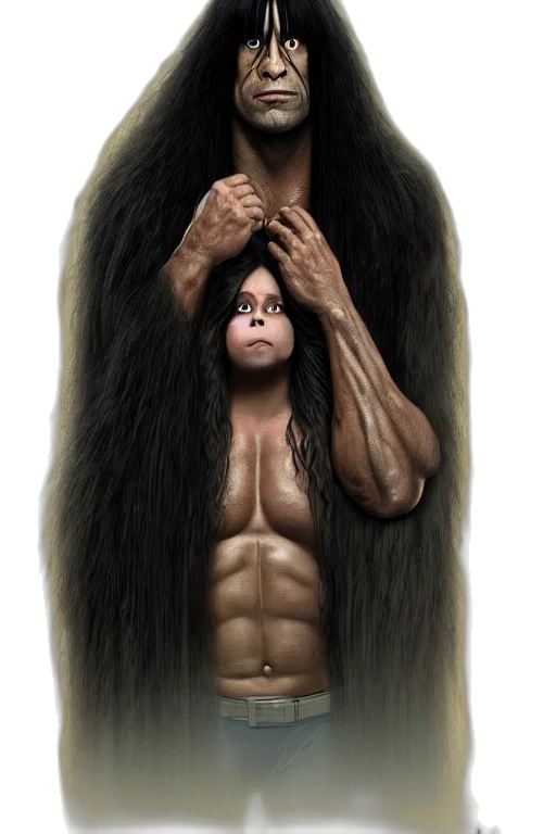 hair, animal, creature, concept art, photorealistic, fantasy art, 3d render, dwayne transparent PNG cut-out