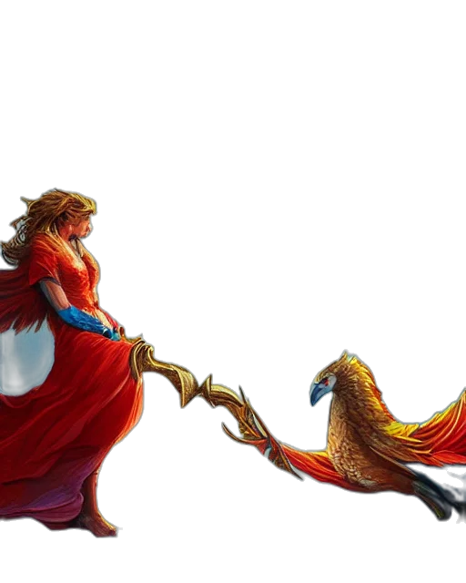 sword, dress, concept art, fantasy art, comic book art, pixel art, fire, red transparent PNG cut-out