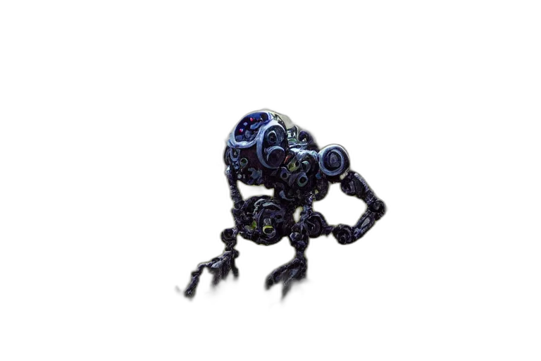 robot, creature, animal, weapon, concept art, 3d render, pixel art, cyberpunk transparent PNG cut-out
