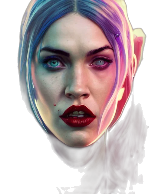 face, mask, robot, concept art, photorealistic, comic book art, fantasy art, neon lights transparent PNG cut-out