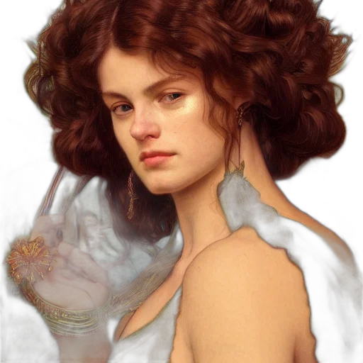 hair, crown, face, jewelry, photorealistic, fantasy art, oil painting, concept art transparent PNG cut-out