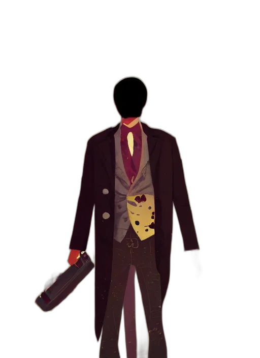 staff, jacket, mask, weapon transparent PNG cut-out