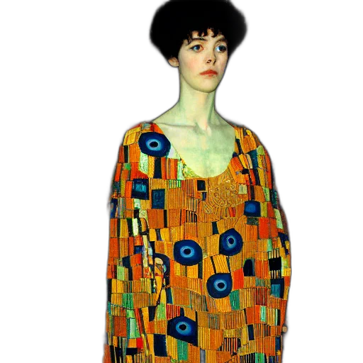 dress, jacket, oil painting, pixel art transparent PNG cut-out