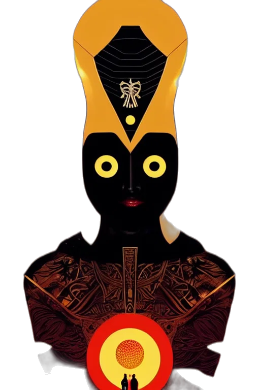mask, face, crown, robot, concept art, fantasy art, pixel art, comic book art transparent PNG cut-out