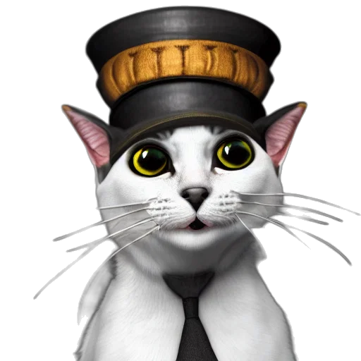 staff, hat, animal, photorealistic transparent PNG cut-out