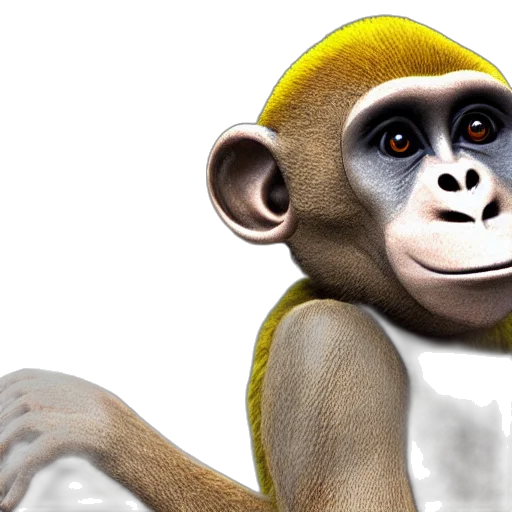 animal, 3d render, photorealistic, concept art, cartoon, blender, monkey transparent PNG cut-out