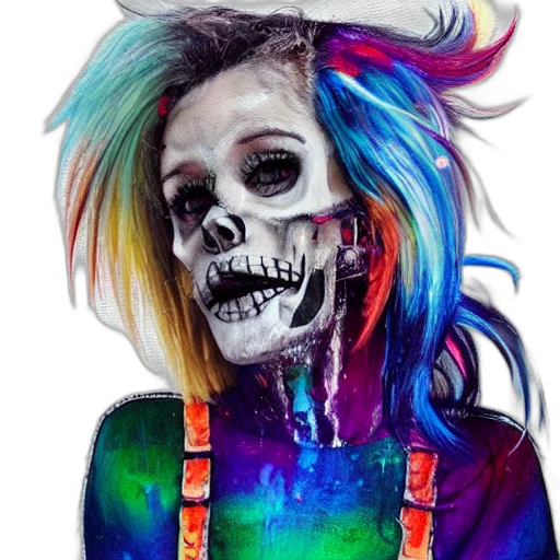 mask, face, jacket, hair, cyberpunk, watercolor, concept art, fantasy art transparent PNG cut-out