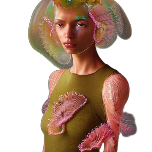 hat, creature, dress, hair, concept art, photorealistic, fantasy art, 3d render transparent PNG cut-out