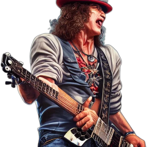 photorealistic, cartoon, concept art, slash, portrait, guns, roses, intricate transparent PNG cut-out