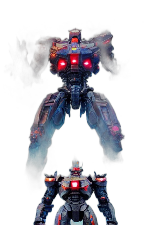 robot, weapon, concept art, 3d render transparent PNG cut-out