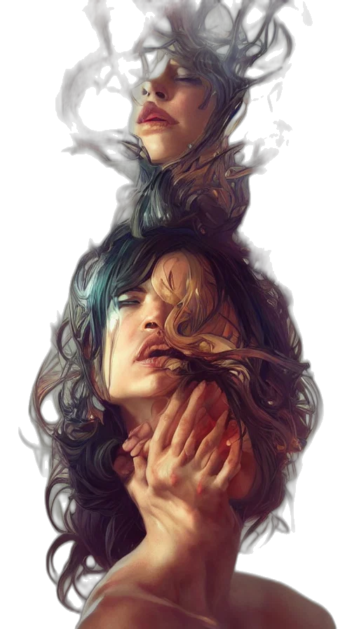 hair, mask, face, dress transparent PNG cut-out