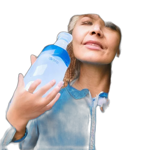bottle, face, dress, creature, 3d render, photorealistic, vaporwave, underwater transparent PNG cut-out