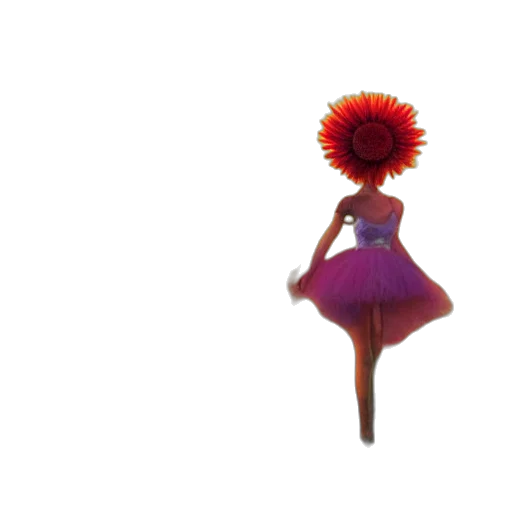 flower, dress, crown, hair, concept art, 3d render, pixel art, anime transparent PNG cut-out