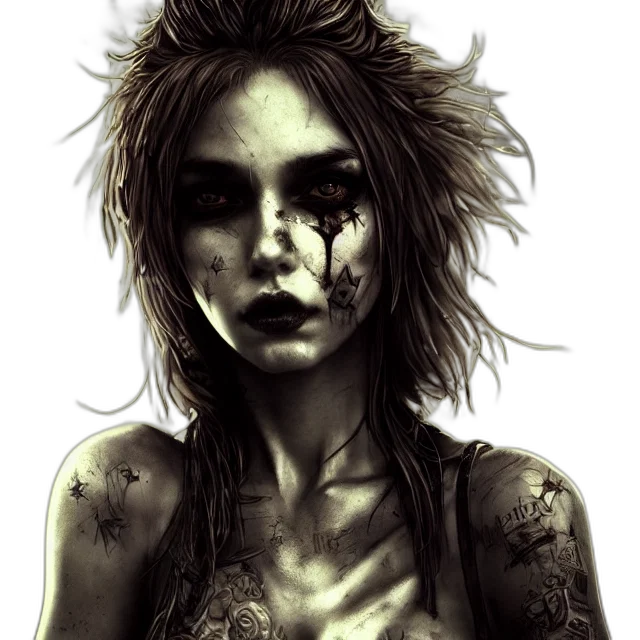 face, photorealistic, comic book art, fantasy art, concept art, dark, full, body transparent PNG cut-out