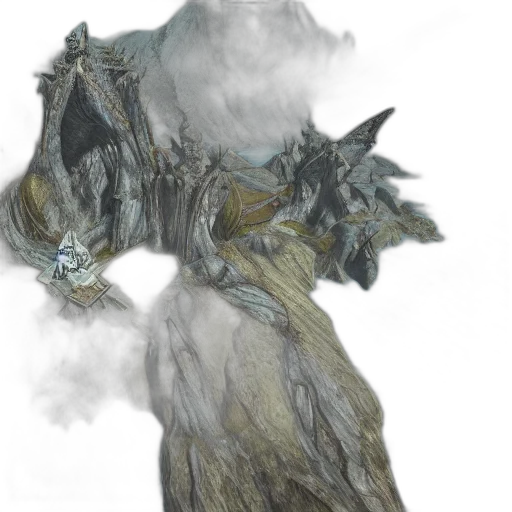 dragon, creature, mask, staff transparent PNG cut-out