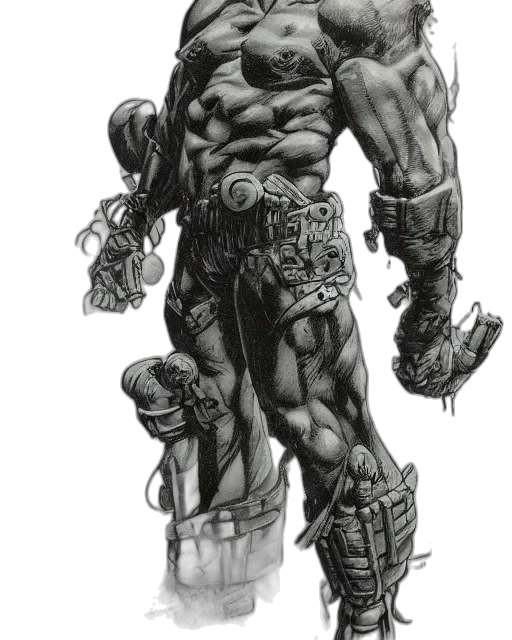 comic book art, concept art, fantasy art, pencil sketch, medium, shot, typical, character transparent PNG cut-out