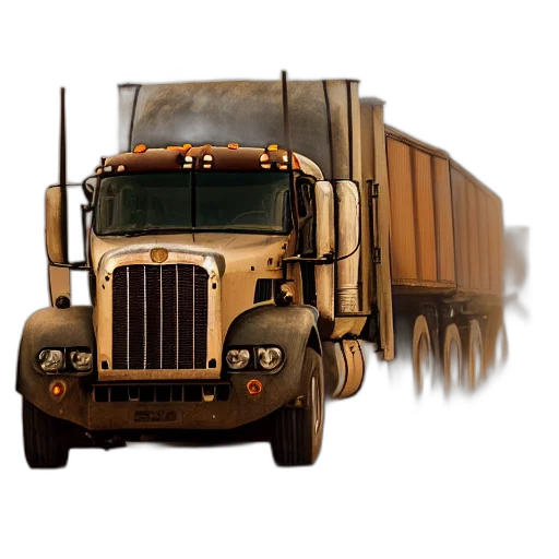 photorealistic, concept art, 3d render, ups, feeder, tractor, trailer, truck transparent PNG cut-out