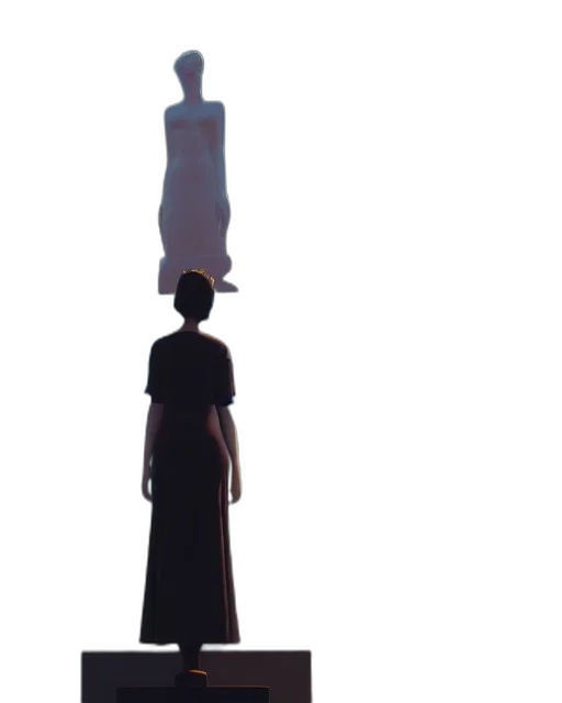 staff, dress, umbrella, crown, concept art, 3d render, pixel art, anime transparent PNG cut-out