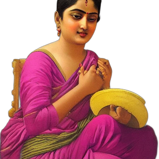 jewelry, dress, face, oil painting transparent PNG cut-out