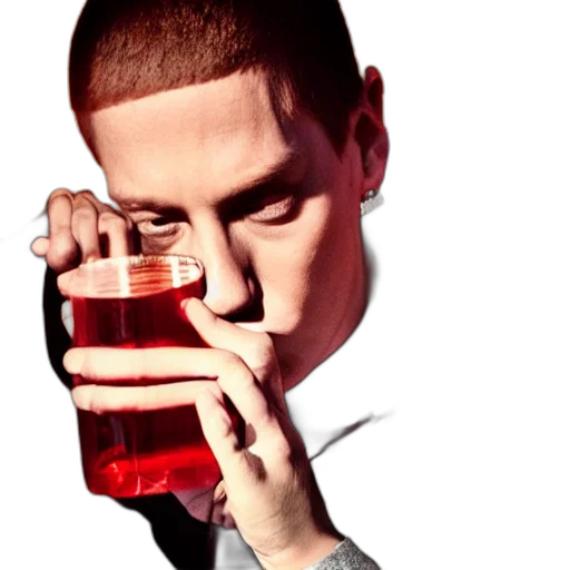 bottle, jacket, face, photorealistic transparent PNG cut-out